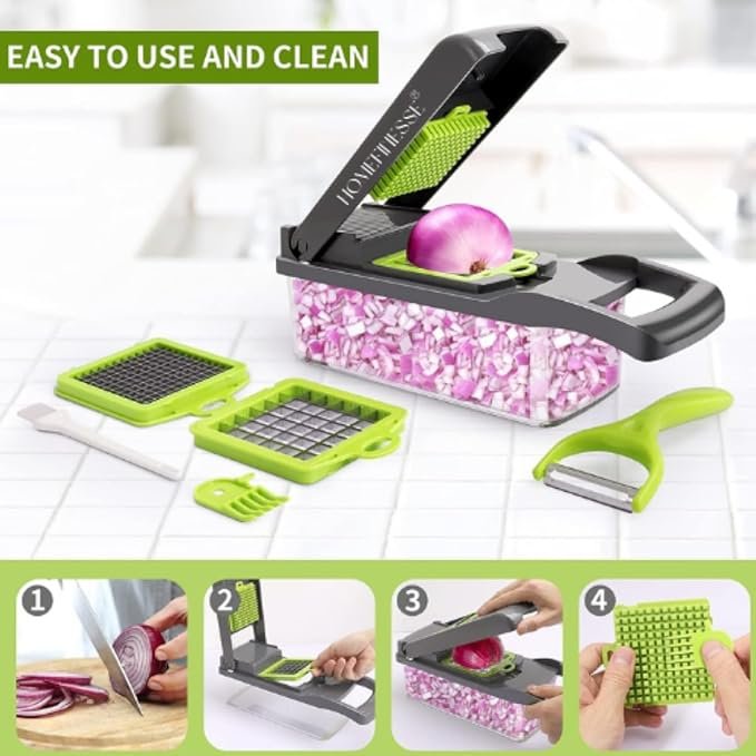 16 In 1 Multifunctional Vegetable Chopper and Slicer Cutter with Container - Image 2