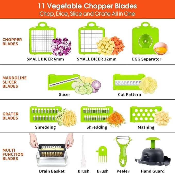 16 In 1 Multifunctional Vegetable Chopper and Slicer Cutter with Container - Image 3