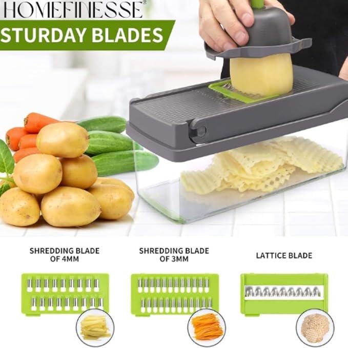 16 In 1 Multifunctional Vegetable Chopper and Slicer Cutter with Container - Image 4