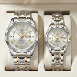 Poedagar Luxury Couple Watch (Water Resistant)
