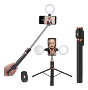 Plokama LIVE-K9 Pro 1700mm Ultra Long Selfie Stick with Tripod Stand & Dual Ring Light