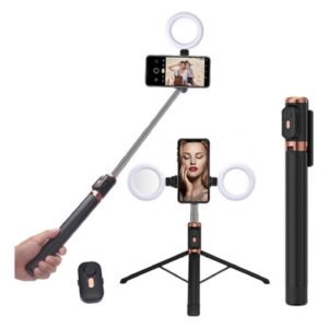 Plokama LIVE-K9 Pro 1700mm Ultra Long Selfie Stick with Tripod Stand & Dual Ring Light