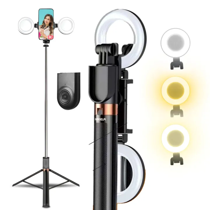 Plokama LIVE-K9 Pro 1700mm Ultra Long Selfie Stick with Tripod Stand & Dual Ring Light - Image 4